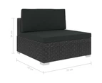 vidaXL 7 Piece Garden Lounge Set with Cushions Poly Rattan Black