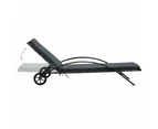 vidaXL Sun Lounger with Cushion & Wheels Poly Rattan Anthracite