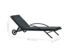 vidaXL Sun Lounger with Cushion & Wheels Poly Rattan Anthracite