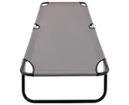 vidaXL Folding Sun Lounger Grey Steel