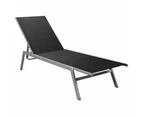 vidaXL Sun Lounger Steel and Textilene Black