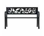 vidaXL Garden Bench 125 cm Black Steel