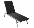 vidaXL Sun Lounger Steel and Textilene Black