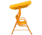 vidaXL Kids Swing Bench Yellow 115x75x110 cm Fabric