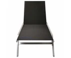 vidaXL Sun Lounger Steel and Textilene Black