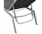 vidaXL Sun Lounger Steel and Textilene Black