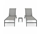 vidaXL Sun Loungers 2 pcs with Table Textilene and Steel