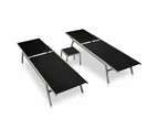 vidaXL Sun Loungers 2 pcs with Table Steel and Textilene Black