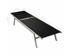 vidaXL Sun Lounger Steel and Textilene Black