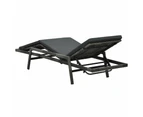 Sun Lounger with Cushion Poly Rattan Grey