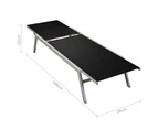 vidaXL Sun Loungers 2 pcs with Table Steel and Textilene Black