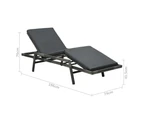 vidaXL Sun Lounger with Cushion Poly Rattan Grey