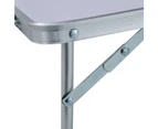 vidaXL Folding Camping Table White Aluminium 60x40 cm