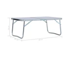 vidaXL Folding Camping Table White Aluminium 60x40 cm