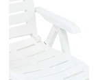vidaXL Folding Sun Lounger Plastic White