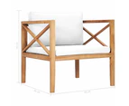 vidaXL Garden Chair with Cream Cushions Solid Teak Wood