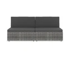 vidaXL Sectional Sofa 2-Seater Poly Rattan Grey