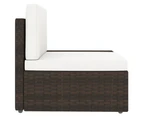 vidaXL Sectional Sofa 3-Seater Poly Rattan Brown