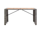 vidaXL 9 Piece Outdoor Bar Set Poly Rattan and Acacia Wood Grey