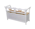 vidaXL Storage Bench 126x42x75 cm Wood White