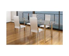 vidaXL Dining Chairs 4 pcs White Faux Leather