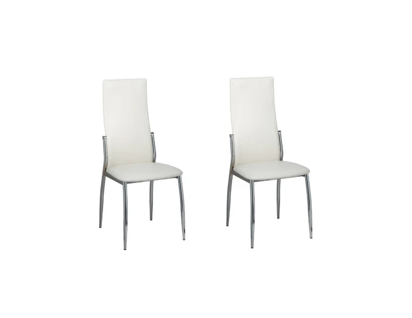 vidaXL Dining Chairs 2 pcs White Faux Leather