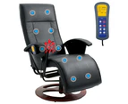 vidaXL Massage Chair Black Faux Leather