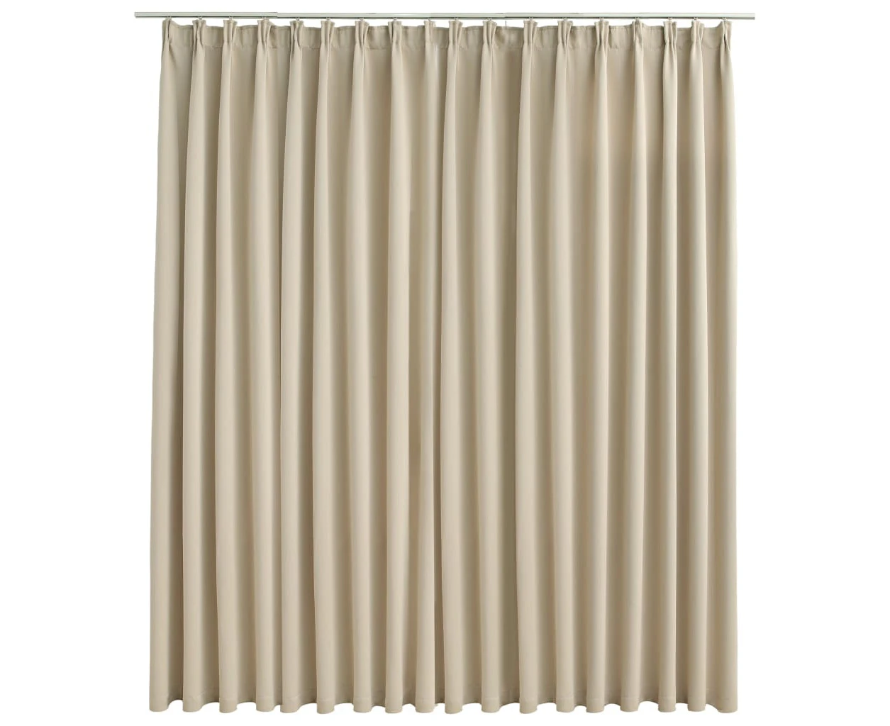 Blackout Curtain with Hooks Beige 290x245 cm