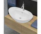 Luxury Ceramic Basin Oval with Overflow and Faucet Hole