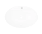 vidaXL Luxury Ceramic Basin Oval with Overflow and Faucet Hole