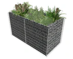 vidaXL Gabion Raised Bed Steel 180x90x100 cm Silver