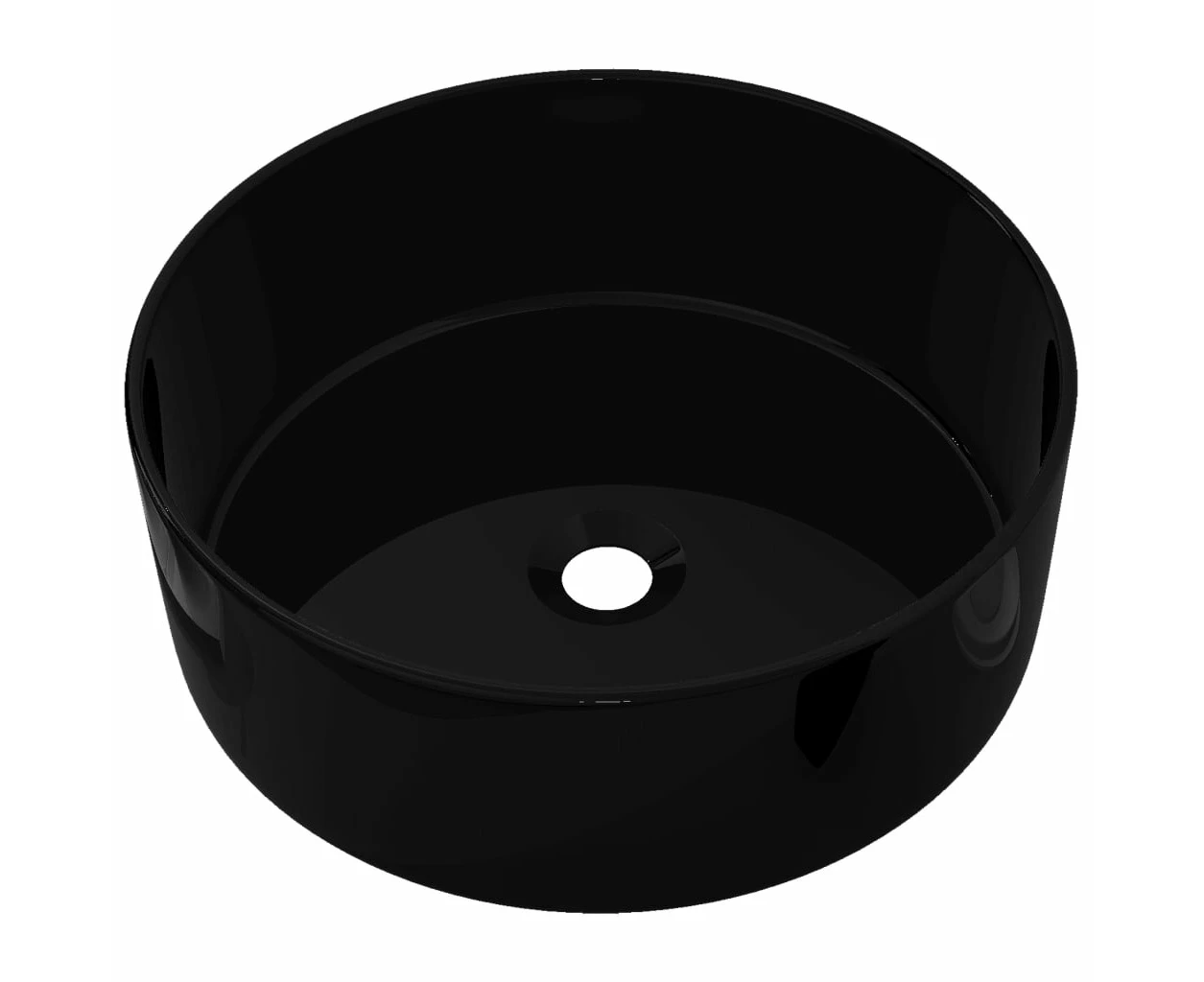 vidaXL Basin Ceramic Round Black 40x15 cm