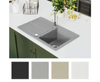 vidaXL Granite Kitchen Sink Single Basin with Drainer Reversible Grey