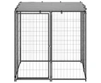 vidaXL Dog Kennel Black 110x110x110 cm Steel