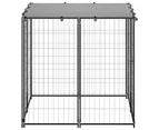 vidaXL Dog Kennel Black 110x110x110 cm Steel