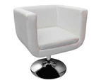 vidaXL Bar Chairs 2 pcs White Faux Leather