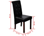 vidaXL Dining Chairs 4 pcs Black Faux Leather