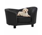 vidaXL Dog Sofa Black 69x49x40 cm Plush and Faux Leather