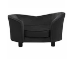 vidaXL Dog Sofa Black 69x49x40 cm Plush and Faux Leather