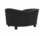 vidaXL Dog Sofa Black 69x49x40 cm Plush and Faux Leather