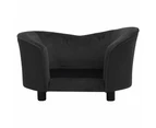 vidaXL Dog Sofa Black 69x49x40 cm Plush and Faux Leather