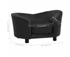 vidaXL Dog Sofa Black 69x49x40 cm Plush and Faux Leather