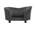 vidaXL Dog Sofa Dark Grey 69x49x40 cm Plush and Faux Leather