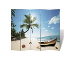 vidaXL Folding Room Divider Print 200 x 170 Beach