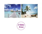 vidaXL Folding Room Divider Print 200 x 170 Beach