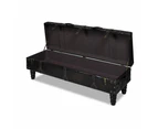 vidaXL Long Storage Bench Brown MDF and Leather