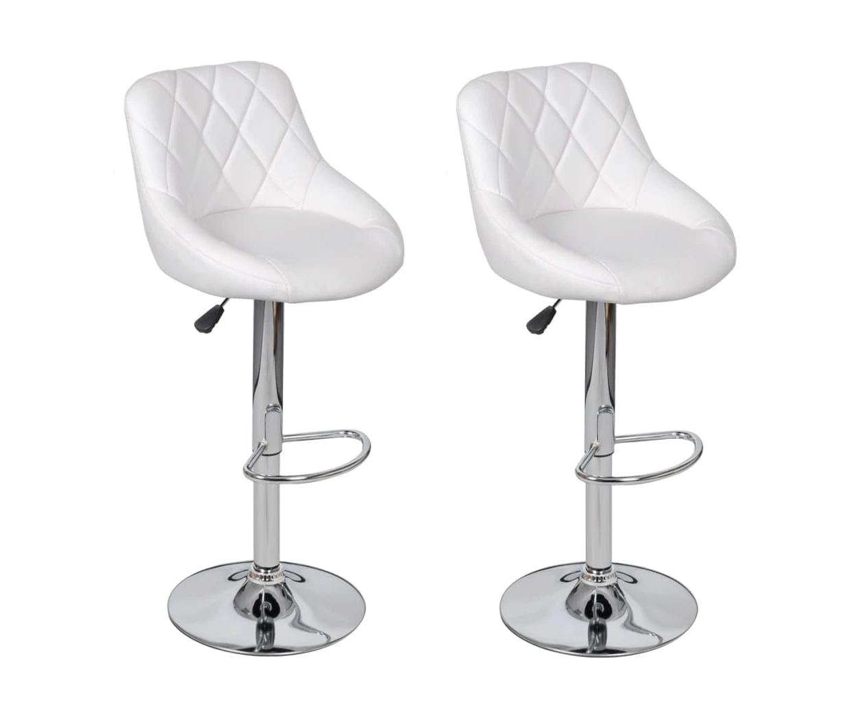 vidaXL Bar Stools 2 pcs White Faux Leather