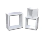 Cube shelf set of 3 white