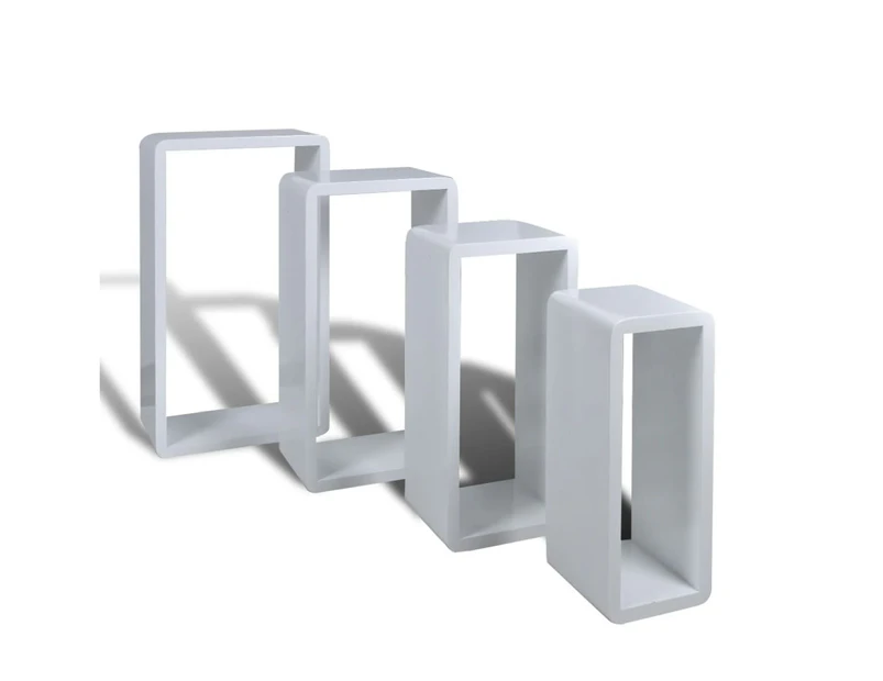 Cuboid shelf set of 4 White