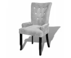 vidaXL Armchair Silver Velvet